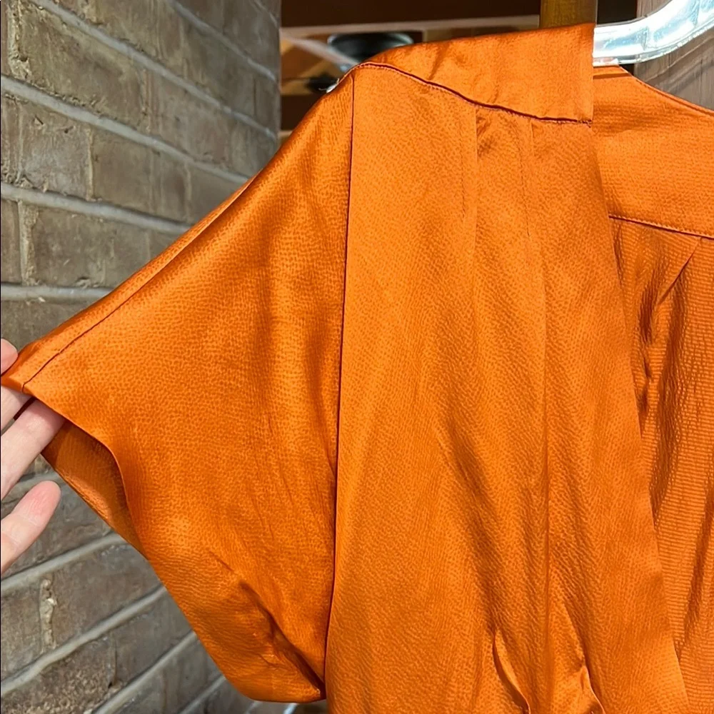 Banana Republic Silk Elegant Orange Wrap Dress - Picture 5 of 12